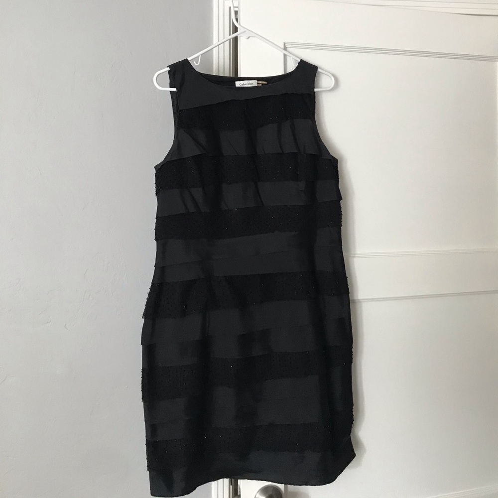Calvin Klein beaded black dress